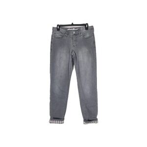 Eddie Bauer Fleece Lined Boyfriend Relaxed Grey Jeans Womens Size 2 Inseam 30